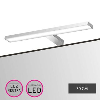 Kibath Aplique Led de baño URBAN acabado cromo brillo 4000 K fabricado en ABS - 30 cm