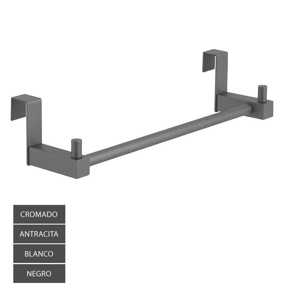 Kibath Toallero 36 cm sin taladros acabado cromo brillo fabricado en acero inoxidable