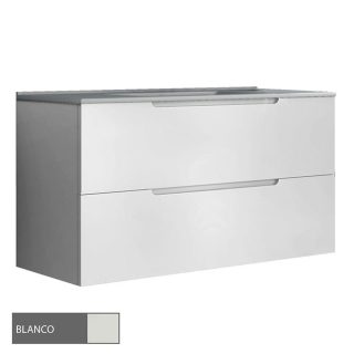 Kibath Mueble de Baño 80 cm con Lavabo VICTORIA 2 cajones suspendido - Blanco