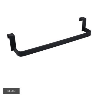 Kibath Toallero 36 cm sin taladros fabricado en acero inoxidable - Negro