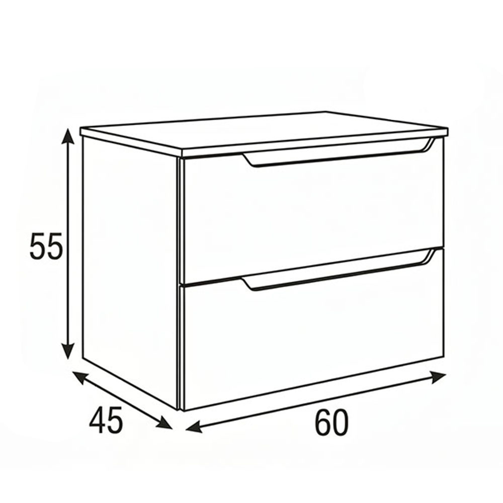 Kibath Mueble de Baño 60cm con Lavabo VICTORIA 2 cajones suspendido - Imagen 9