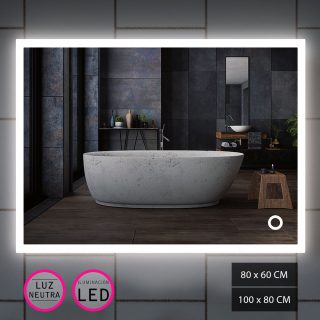 Kibath Espejo Con Iluminación Led rectangular URB 6000K