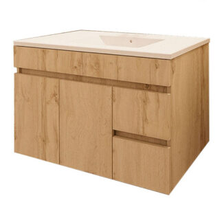 Kibath Mueble de baño con Lavabo URBAN 80x45 cm acabado Cambrian mate 2 cajones y puertas suspendido