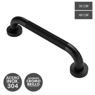 Kibath Asa De Seguridad de baño acabado NEGRO mate fabricado en acero inoxidable