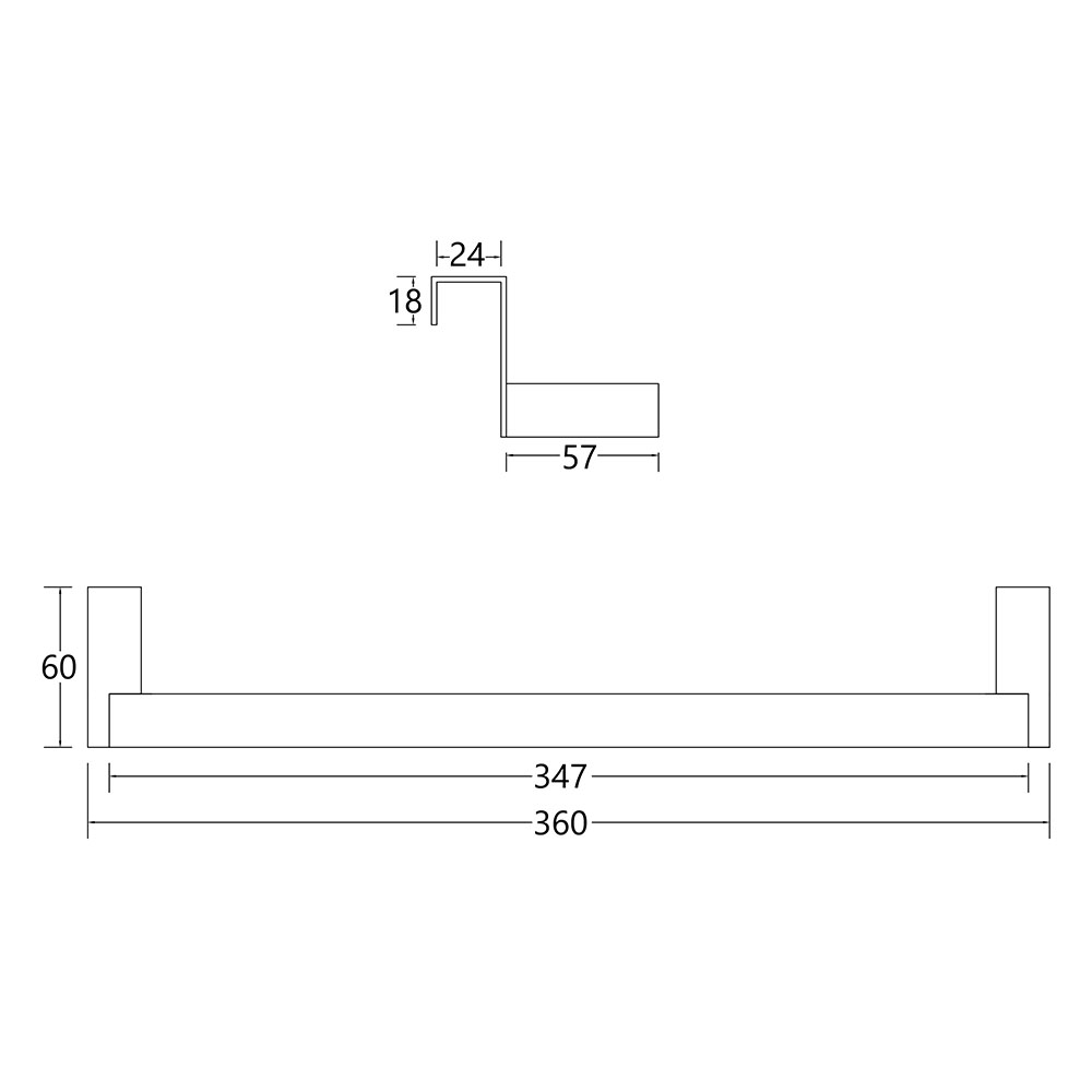 Kibath Toallero 36 cm sin taladros fabricado en acero inoxidable - Imagen 2