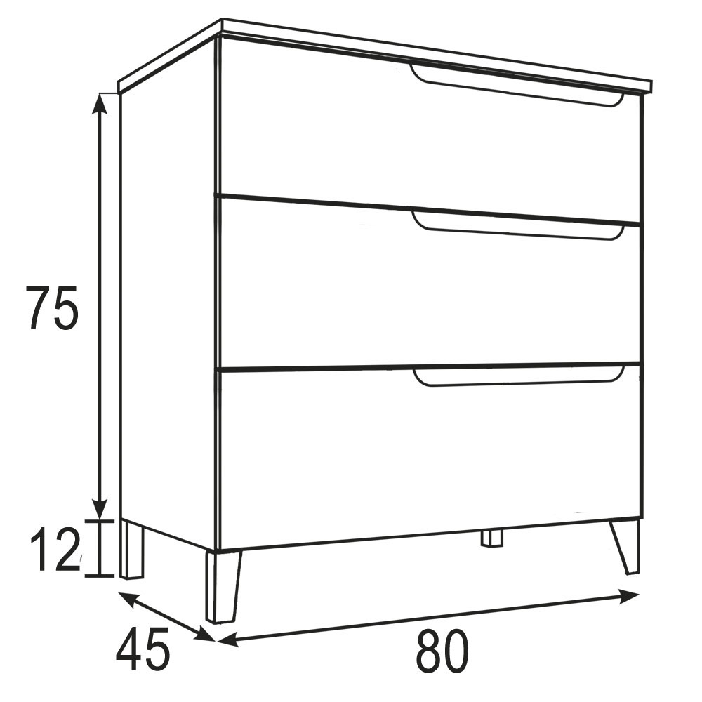 Kibath Conjunto de Mueble de Baño 80 cm VICTORIA 3 cajones con patas - Imagen 12