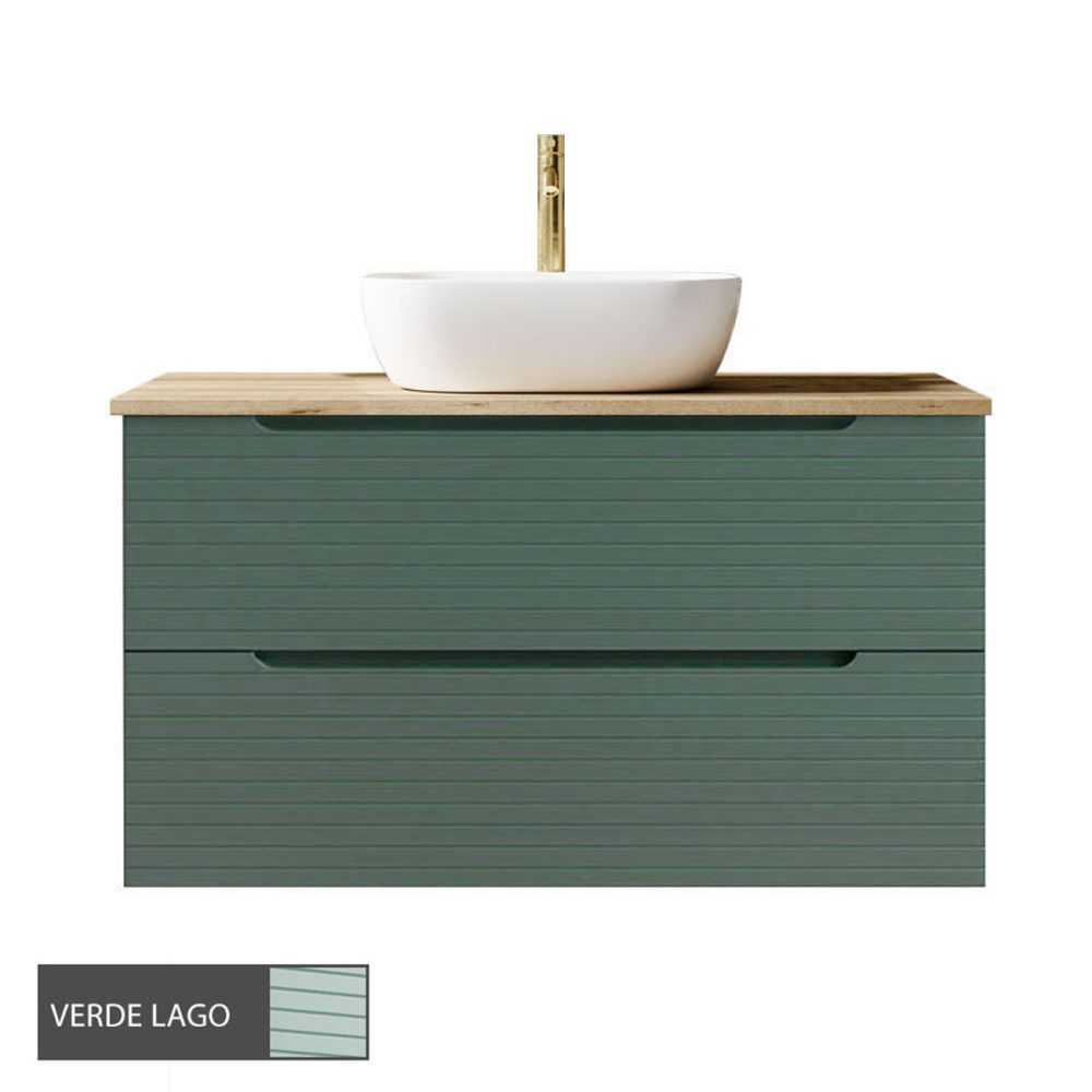 Kibath Mueble de baño 80 cm con Lavabo BOREAL cm sobre encimera 2 cajones suspendido - Imagen 7