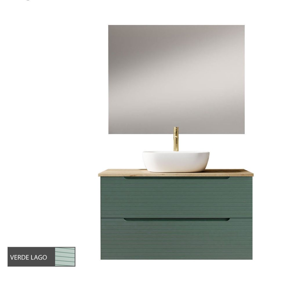 Kibath Conjunto de Mueble de Baño 80 cm BOREAL sobre encimera 2 cajones suspendido - Imagen 10