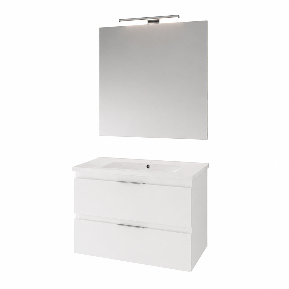 Kibath Conjunto de Mueble de Baño 80 cm URBAN 2 cajones y 2 puertas suspendido - Imagen 7