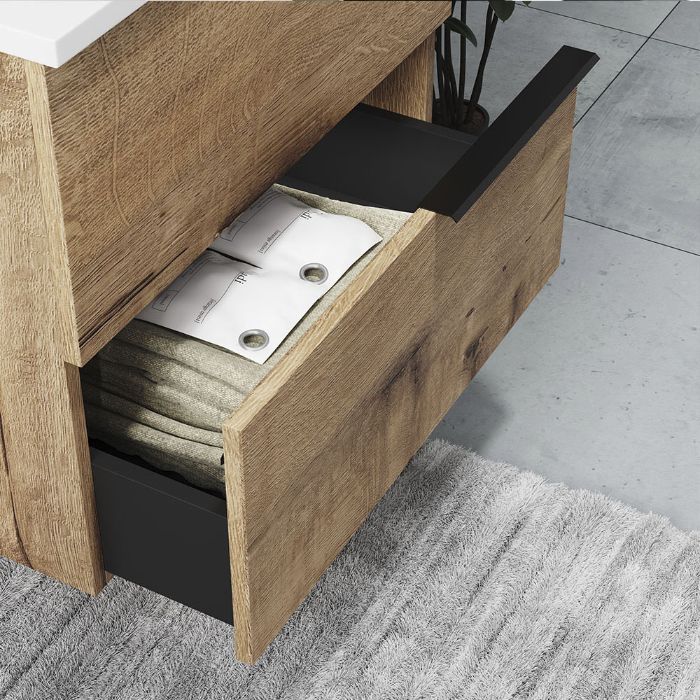 Kibath Mueble de baño con Lavabo TRIBU 2 cajones suspendido - Imagen 5