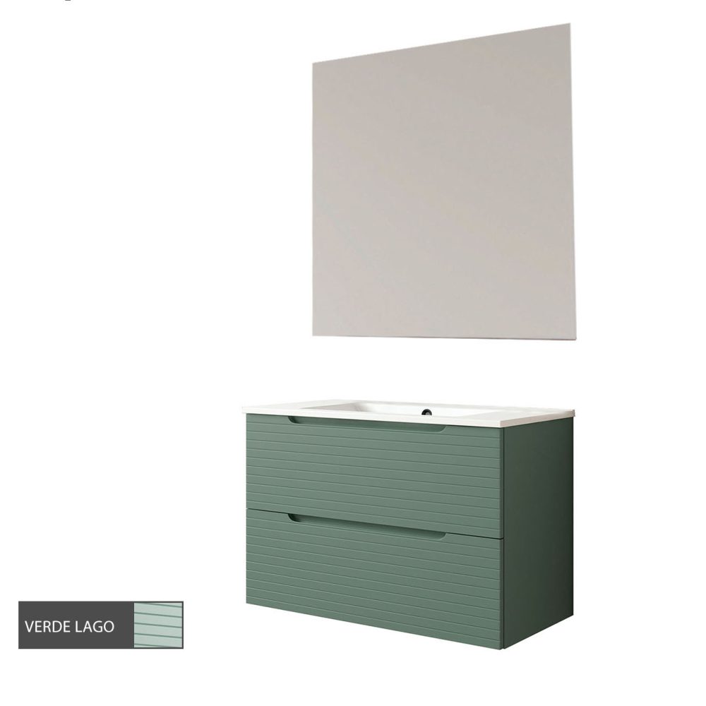 Kibath Conjunto de Mueble de Baño 60 cm BOREAL 2 cajones suspendido - Imagen 8