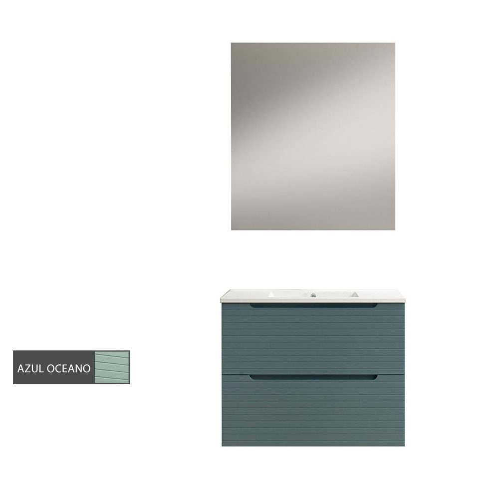 Kibath Conjunto de Mueble de Baño 60 cm BOREAL 2 cajones suspendido - Imagen 9