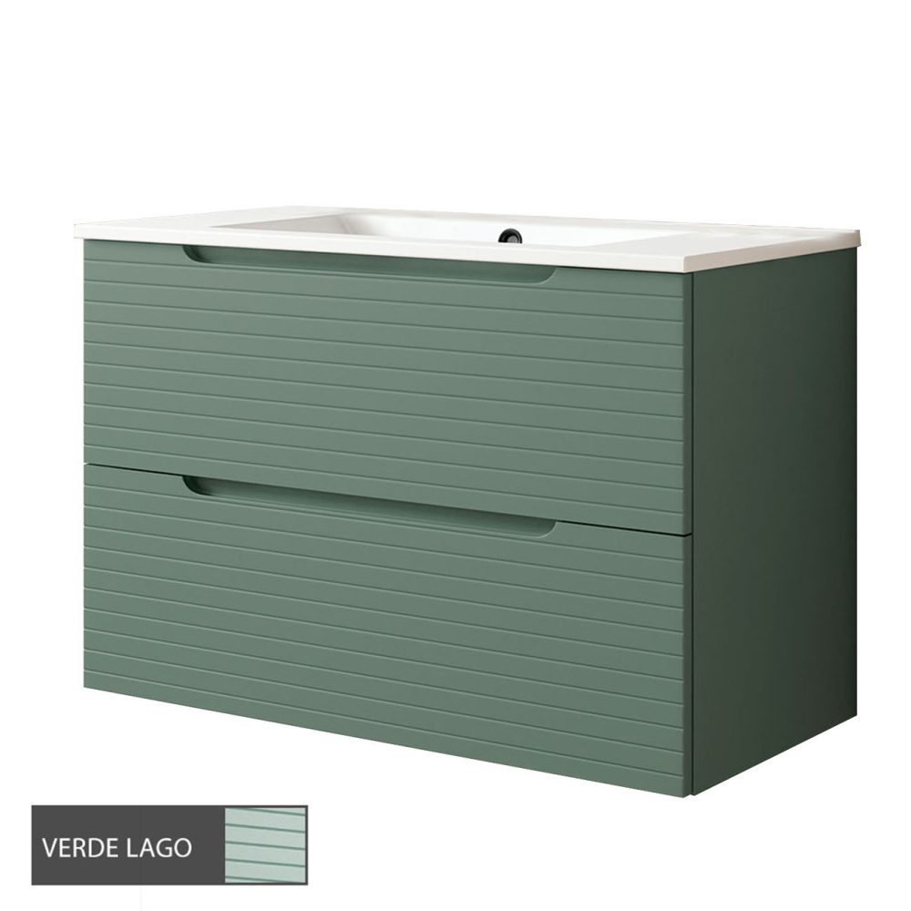 Kibath Mueble de Baño 80 cm con Lavabo BOREAL 2 cajones suspendido - Imagen 8
