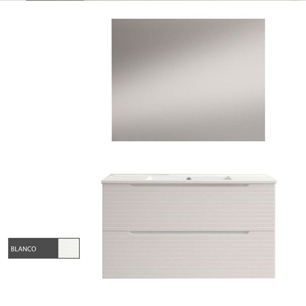 Kibath Conjunto de Mueble de Baño 80 cm BOREAL 2 cajones suspendido - Imagen 9
