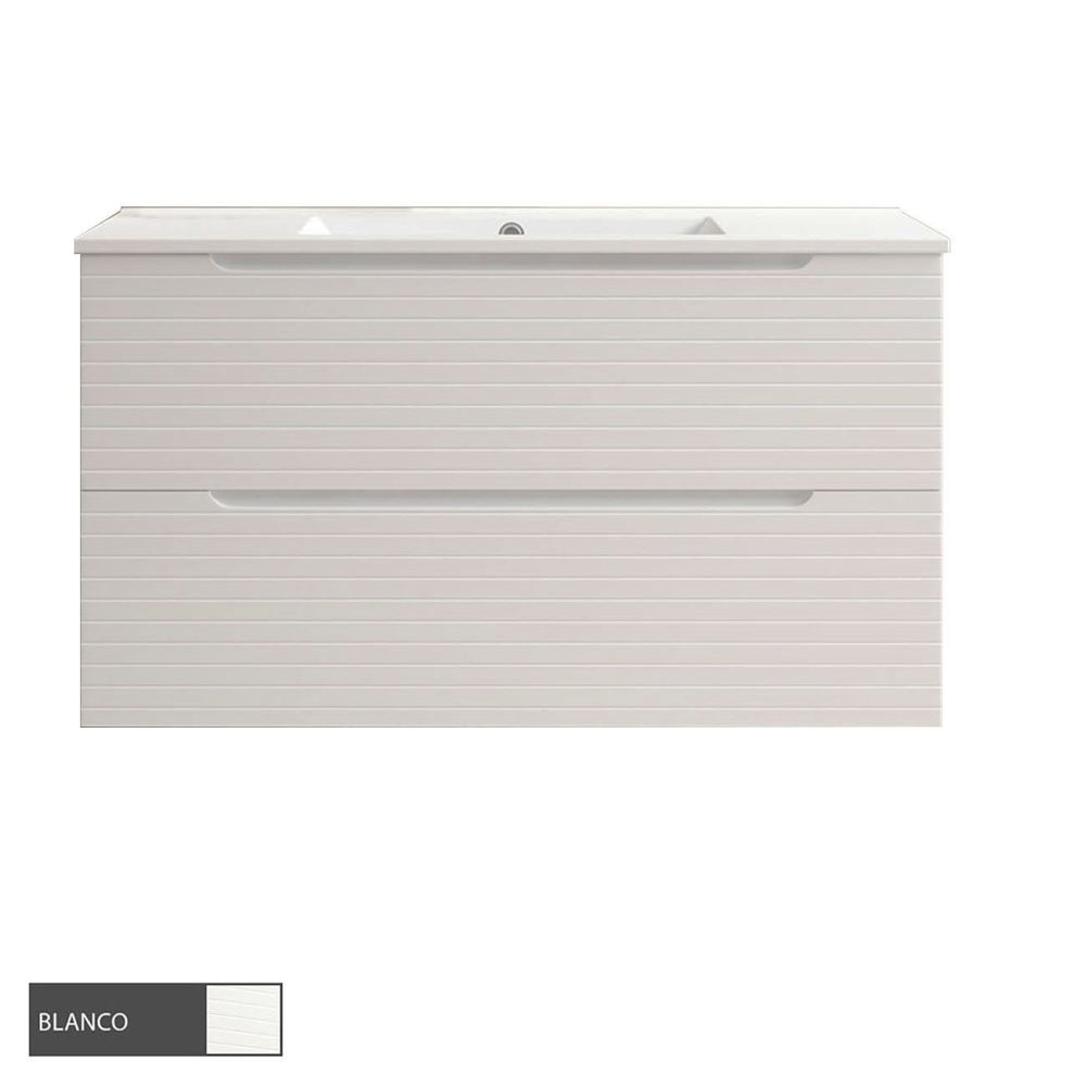 Kibath Mueble de Baño 100 cm con Lavabo BOREAL 2 cajones suspendido - Imagen 7