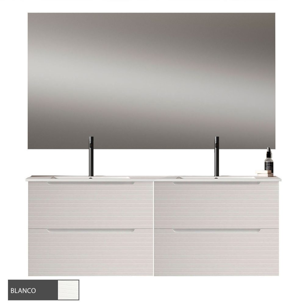 Kibath Conjunto de Mueble de Baño 120 cm BOREAL 2 cajones suspendido - Imagen 7
