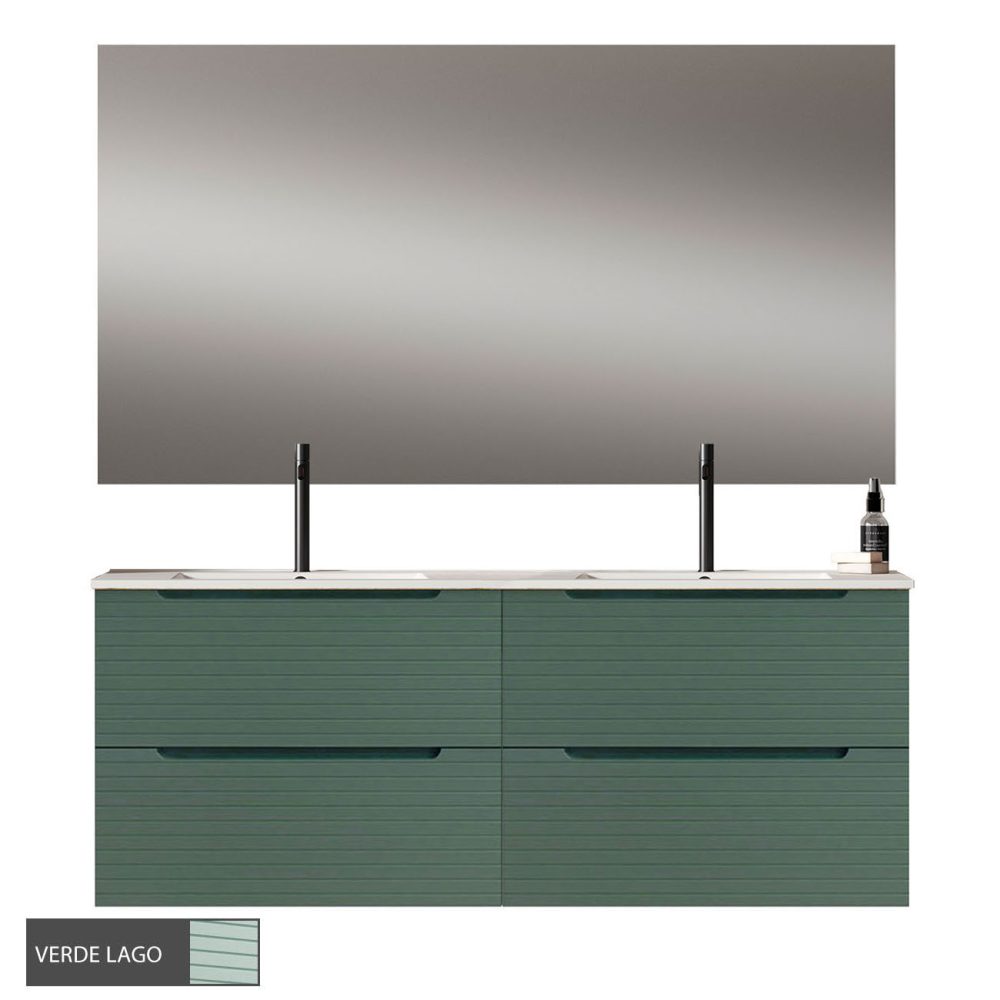 Kibath Conjunto de Mueble de Baño 120 cm BOREAL 2 cajones suspendido - Imagen 8