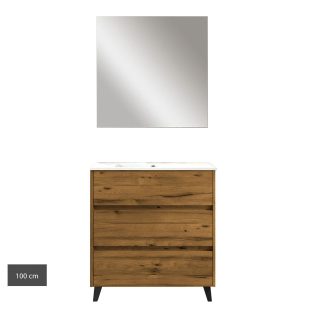 Kibath Conjunto de Mueble de Baño SIREX 3 cajones con patas - 100 cm