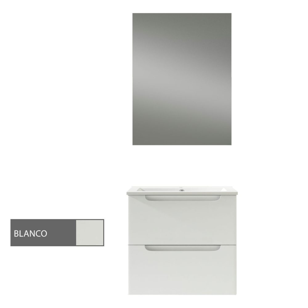Kibath Conjunto de Mueble de Baño 60 cm VICTORIA 2 cajones suspendido - Imagen 7