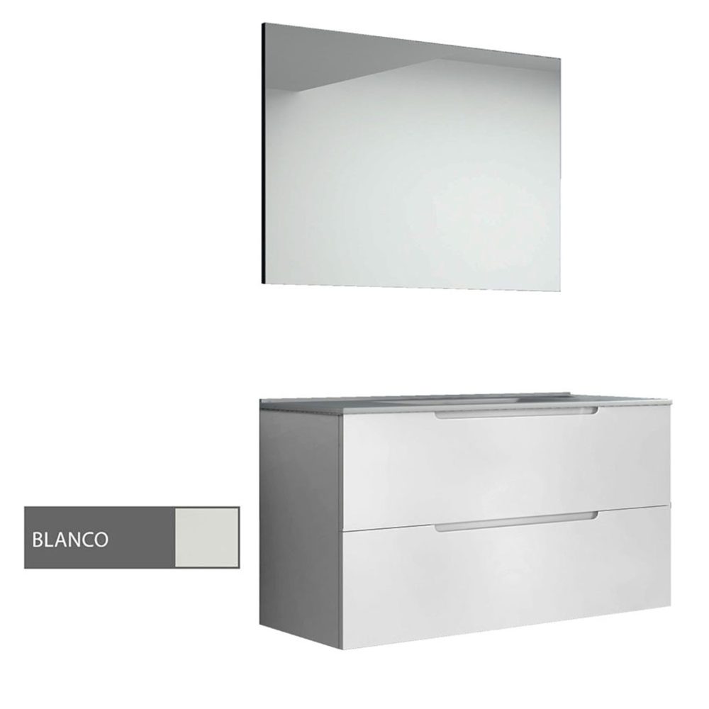 Kibath Conjunto de Mueble de Baño 100 cm VICTORIA 2 cajones suspendido - Imagen 7