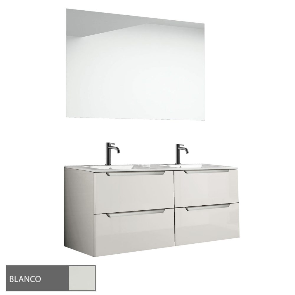 Kibath Conjunto de Mueble de Baño 120 cm VICTORIA 2 cajones suspendido - Imagen 7