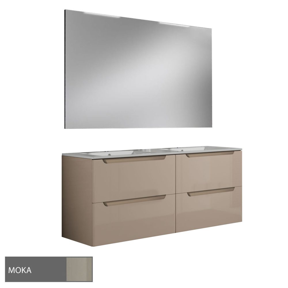 Kibath Conjunto de Mueble de Baño 120 cm VICTORIA 2 cajones suspendido - Imagen 8