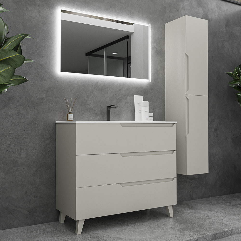 Kibath Conjunto de Mueble de Baño 80 cm VICTORIA 3 cajones con patas - Imagen 3