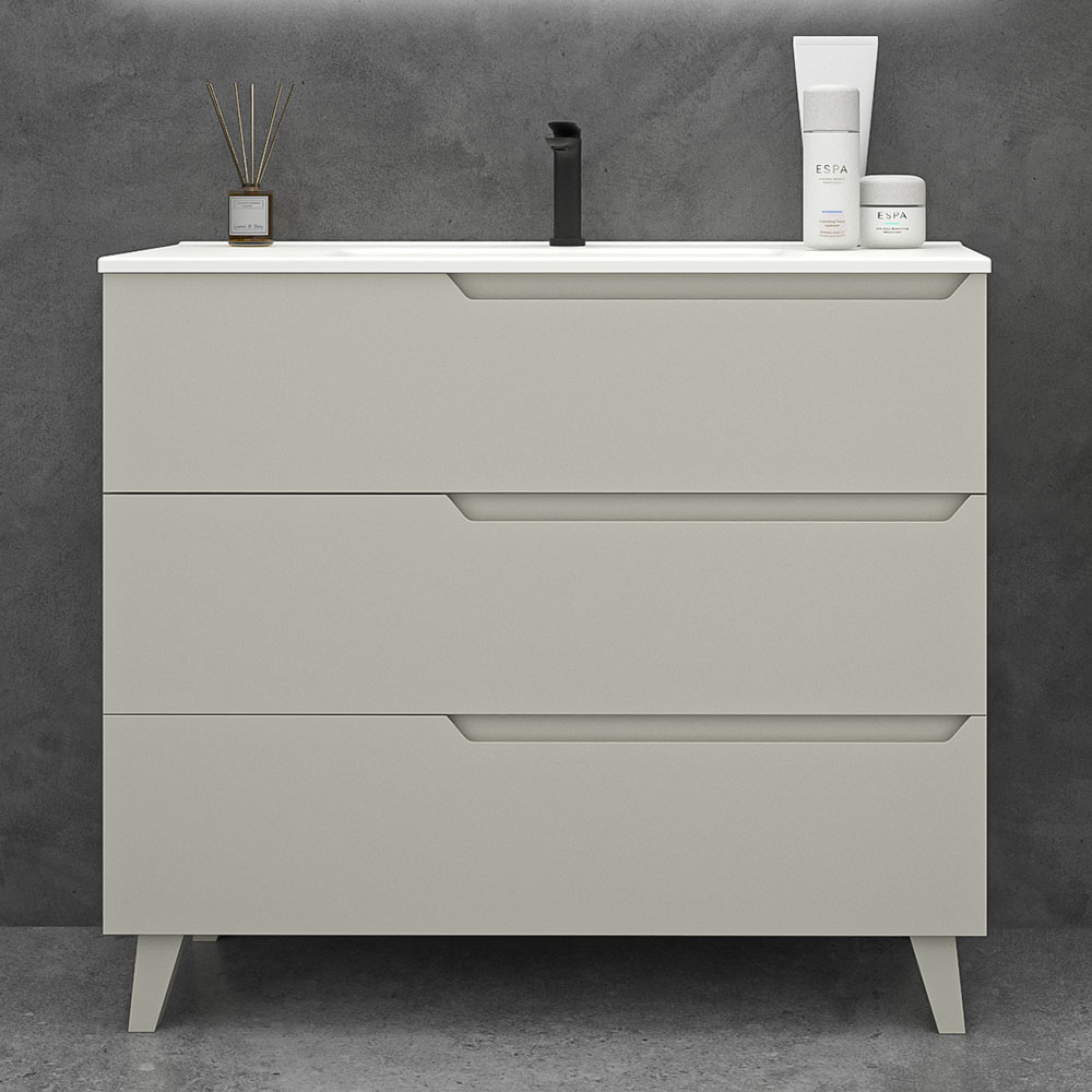 Kibath Conjunto de Mueble de Baño 80 cm VICTORIA 3 cajones con patas - Imagen 5