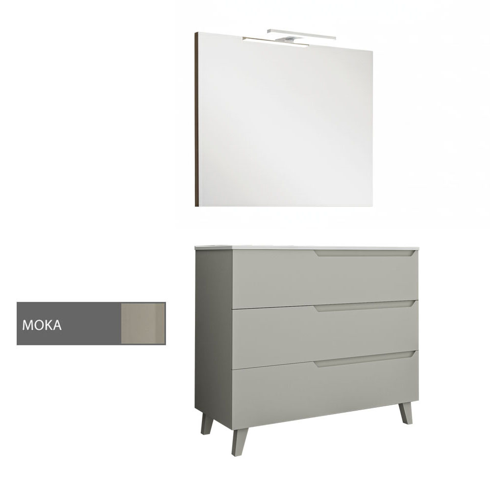 Kibath Conjunto de Mueble de Baño 80 cm VICTORIA 3 cajones con patas - Imagen 11