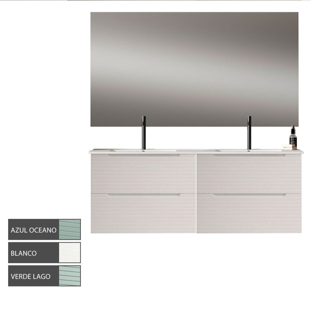 Kibath Conjunto de Mueble de Baño 120 cm BOREAL 2 cajones suspendido
