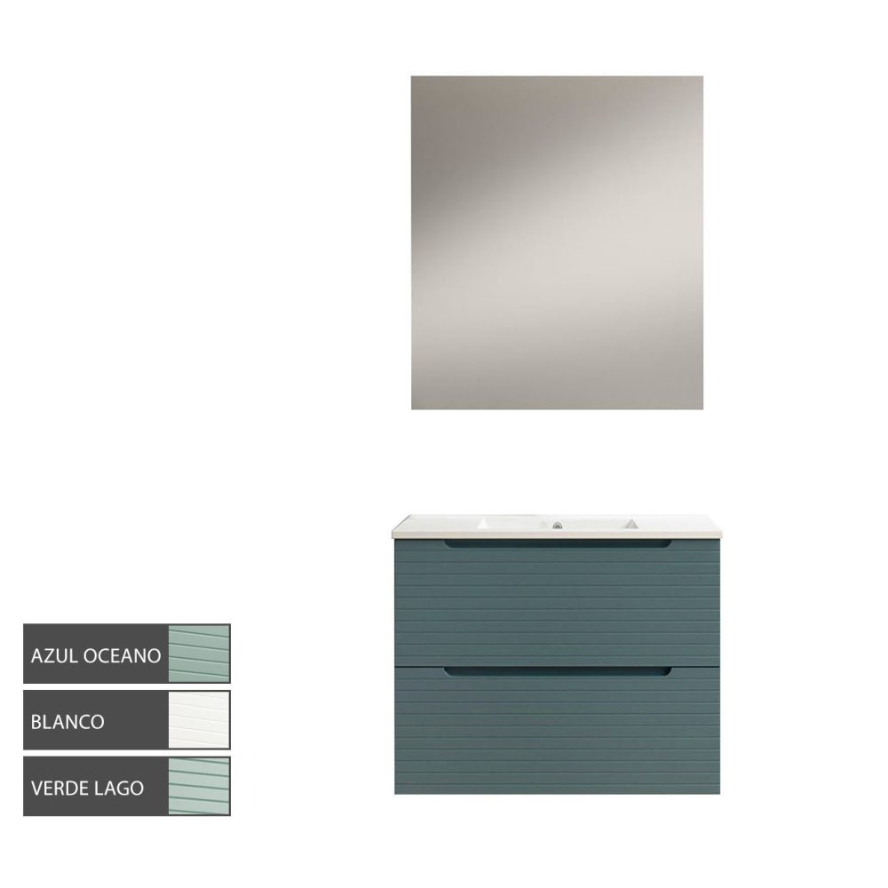 Kibath Conjunto de Mueble de Baño 60 cm BOREAL 2 cajones suspendido