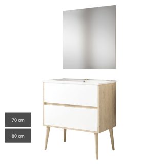 Kibath Conjunto de Mueble de Baño NORUEGA 2 cajones suspendido (patas decorativas incluidas)