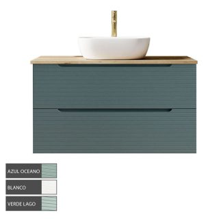 Kibath Mueble de baño 80 cm con Lavabo BOREAL cm sobre encimera 2 cajones suspendido