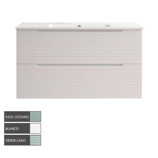 Kibath Mueble de Baño 100 cm con Lavabo BOREAL 2 cajones suspendido
