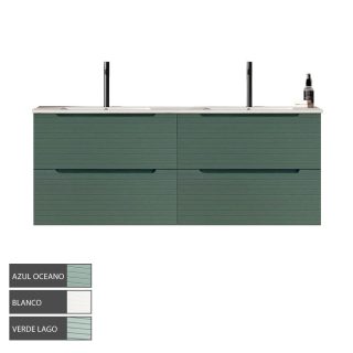 Kibath Mueble de Baño 120 cm con Lavabo BOREAL 2 cajones suspendido