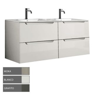 Kibath Mueble de Baño 120 cm con Lavabo VICTORIA 2 cajones suspendido