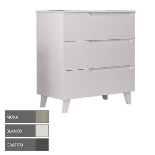 Kibath Mueble de Baño 80 cm con Lavabo VICTORIA 3 cajones con patas