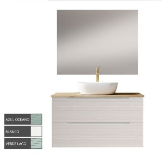 Kibath Conjunto de Mueble de Baño 80 cm BOREAL sobre encimera 2 cajones suspendido