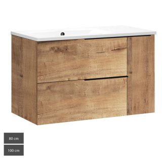 Kibath Mueble de baño con Lavabo TRIBU 2 cajones suspendido