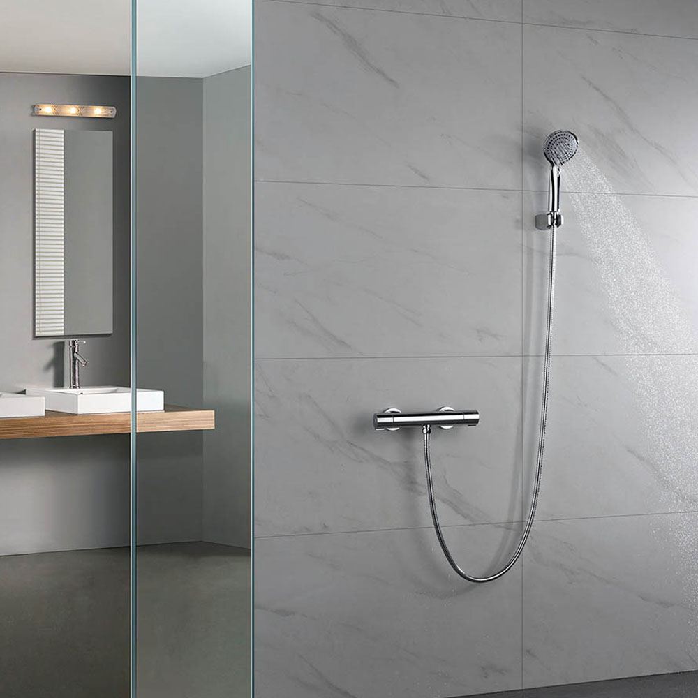 Kibath Grifo De Ducha termostático PAR con manetas de latón acabado cromo brillo fabricado en latón - Imagen 3