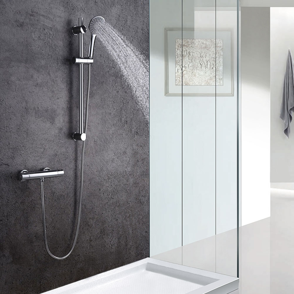 Kibath Grifo De Ducha termostático PAR con manetas de latón acabado cromo brillo fabricado en latón - Imagen 10