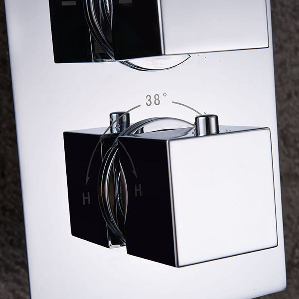 Kibath Grifo De Ducha Empotrada termostático ABEL acabado cromo brillo fabricado en latón - Imagen 3