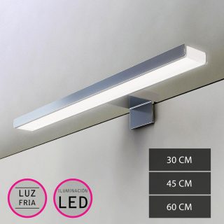 Kibath Aplique Led de baño GUE acabado cromo brillo 6000 K fabricado en aluminio
