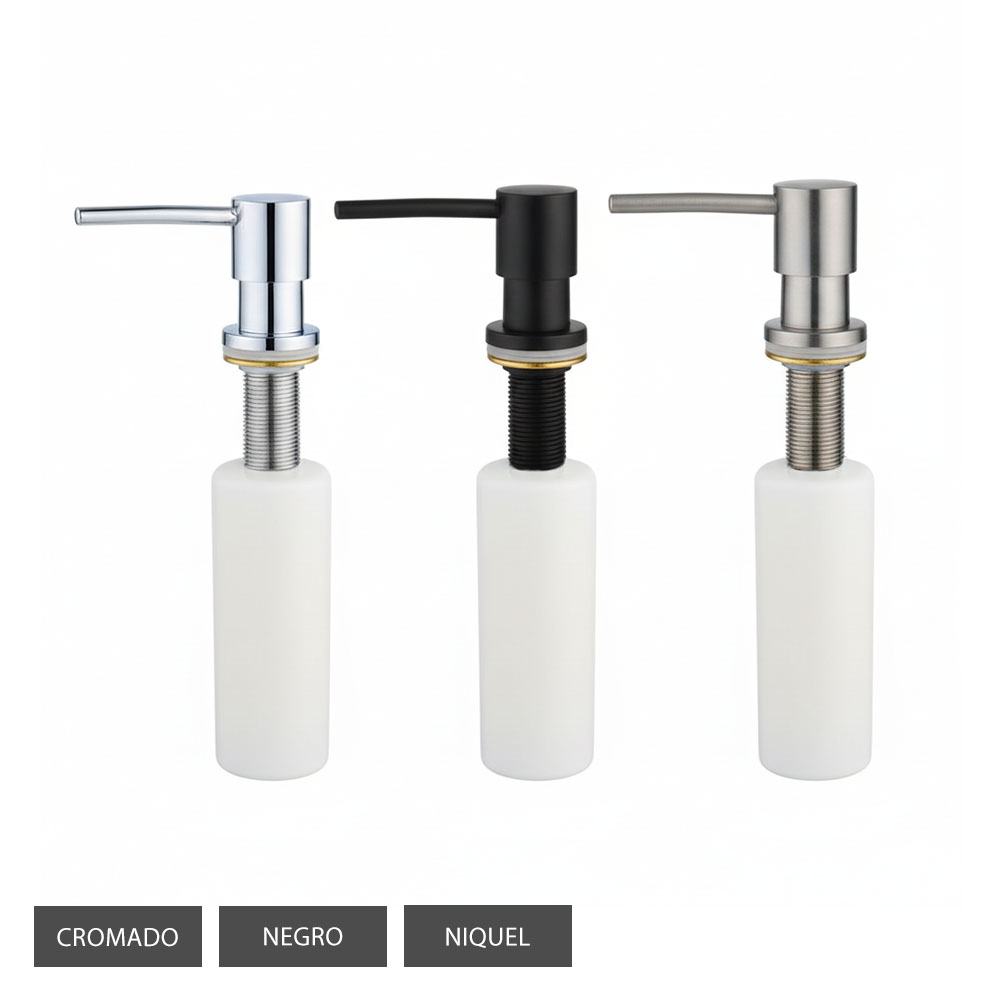 Kibath Dosificador de Gel para empotrar en encimera redondo fabricado en latón