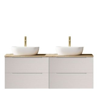 Kibath Mueble de baño con Lavabo BOREAL 120x45 cm acabado Blanco mate 2 cajones suspendido