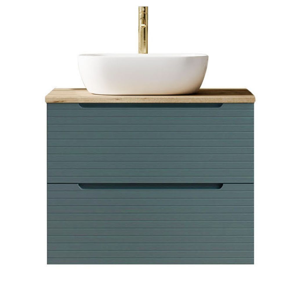 Kibath Mueble de baño con Lavabo BOREAL 60x45 cm acabado Azul Oceano mate 2 cajones suspendido