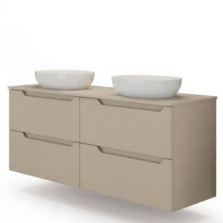 Kibath Mueble de baño con Lavabo VICTORIA 120x45 cm acabado Moka mate 2 cajones suspendido