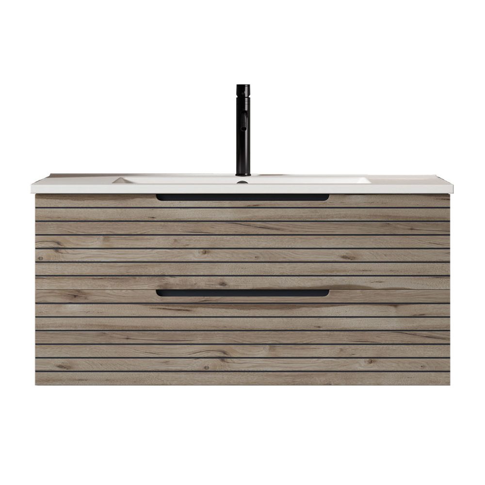 Kibath Mueble de baño con Lavabo KEN 80x45 cm acabado Desierto mate 2 cajones suspendido