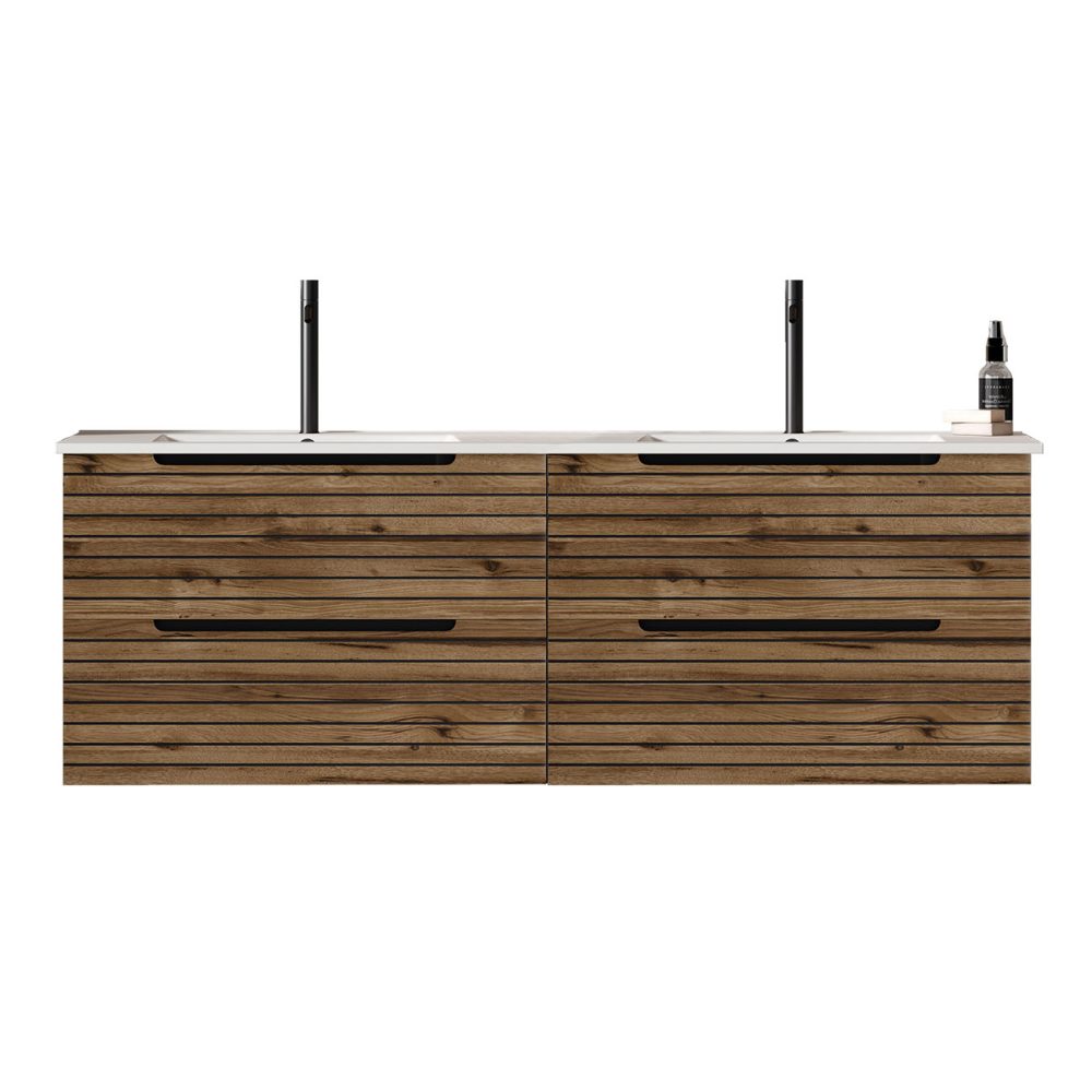 Kibath Mueble de baño con Lavabo KEN 120x45 cm acabado Desierto mate 2 cajones suspendido