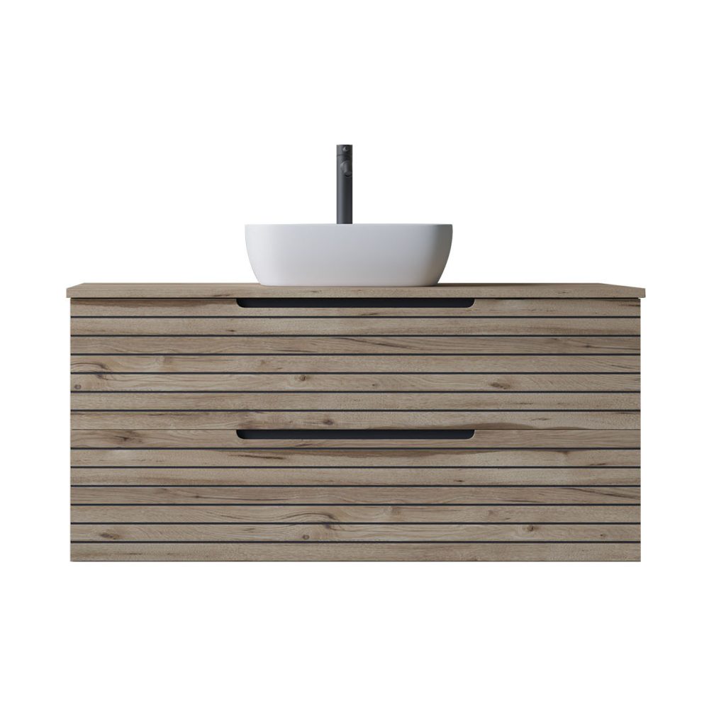 Kibath Mueble de baño con Lavabo KEN 80x45 cm acabado Desierto mate 2 cajones suspendido